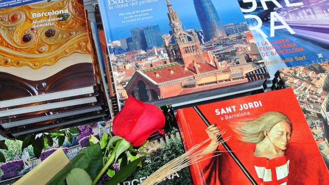 Diada de Sant Jordi in Barcelona Diada de Sant Jordi in Barcelona